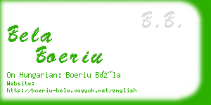 bela boeriu business card